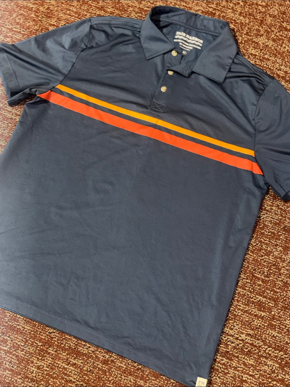 Fair Harbor short sleeve polo preppy nautical Athleisure golf shirt active top M